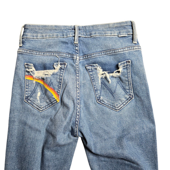 Mother Denim High Waisted Looker Ankle Chew in Dancing The Hula Size: 24 - Picture 7 of 8